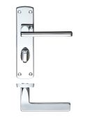 ZCZ013CP Zoo Hardware Stanza 'Leon' Bathroom Lever Handles &lpar;57mm c&sol;c&rpar; on Backplate &lpar;170mm x 40mm&rpar; Polished Chrome &lpar;Contract Range&rpar;