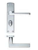 ZCZ013SC Zoo Hardware Stanza 'Leon' Bathroom Lever Handles &lpar;57mm c&sol;c&rpar; on Backplate &lpar;170mm x 40mm&rpar; Satin Chrome &lpar;Contract Range&rpar;