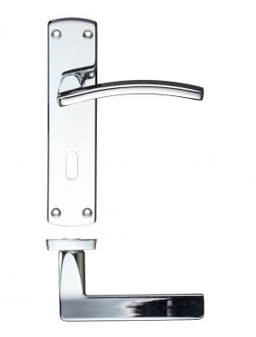 Click Here To Enlarge This Photo Of ZCZ031CP Zoo Hardware Stanza 'Toledo' Lock Lever Handles &lpar;57mm c&sol;c&rpar; on Backplate &lpar;170mm x 40mm&rpar; Polished Chrome &lpar;Contract Range&rpar;