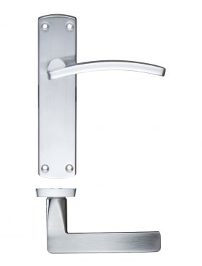 Click Here To Enlarge This Photo Of ZCZ032SC Zoo Hardware Stanza 'Toledo' Latch Lever Handles on Backplate &lpar;170mm x 40mm&rpar; Satin Chrome &lpar;Contract Range&rpar;