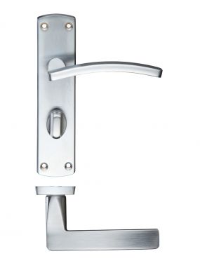 Click Here To Enlarge This Photo Of ZCZ033SC Zoo Hardware Stanza 'Toledo' Bathroom Lever Handles &lpar;57mm c&sol;c&rpar; on Backplate &lpar;170mm x 40mm&rpar; Satin Chrome &lpar;Contract Range&rpar;