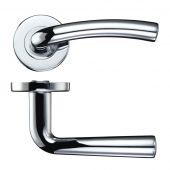 ZCZ050CP Zoo Hardware Stanza 'Seville' Lever Handles on Round Push on Rose - Polished Chrome &lpar;Contract Range&rpar;