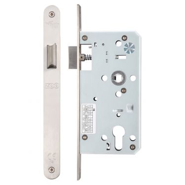 Click Here To Enlarge This Photo Of ZDL0055LRSS - Zoo Hardware Din Latch - 55mm Backset &lpar;Radius&rpar; Satin Stainless Steel