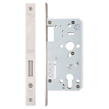 Click Here To Enlarge This Photo Of ZDL0055SS - Zoo Hardware Din Euro Profile Deadlock - 55mm Backset &lpar;Square&rpar; Satin Stainless Steel