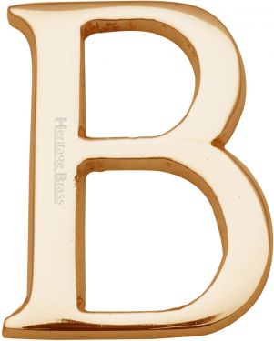 Click Here To Enlarge This Photo Of C1565 2 B-PB Heritage Brass Alphabet B Pin Fix 51mm &lpar;2"&rpar; Polished Brass Finish