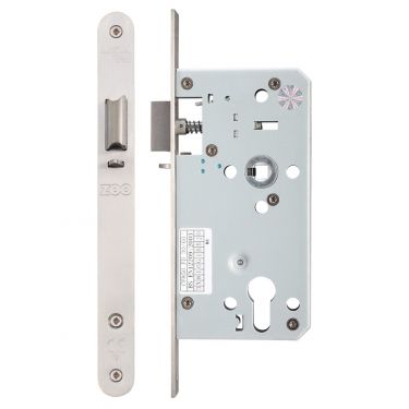 Click Here To Enlarge This Photo Of ZDL7255NLRSS - Zoo Hardware Din Night Latch Case - 72mm c&sol;c - Backset 55mm &lpar;Radius&rpar; Satin Stainless Steel