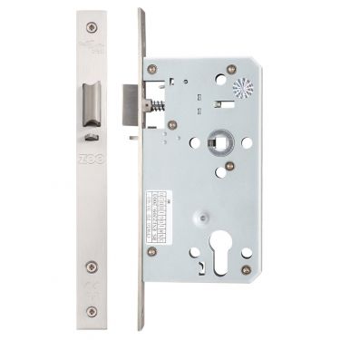 Click Here To Enlarge This Photo Of ZDL7260NLSS - Zoo Hardware Din Night Latch Case - 72mm c&sol;c - Backset 60mm &lpar;Square&rpar; Satin Stainless Steel