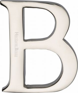 Click Here To Enlarge This Photo Of C1565 2 B-PNF Heritage Brass Alphabet B Pin Fix 51mm &lpar;2"&rpar; Polished Nickel Finish