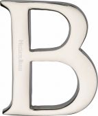 C1565 2 B-PNF Heritage Brass Alphabet B Pin Fix 51mm &lpar;2"&rpar; Polished Nickel Finish