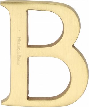 Click Here To Enlarge This Photo Of C1565 2 B-SB Heritage Brass Alphabet B Pin Fix 51mm &lpar;2"&rpar; Satin Brass Finish