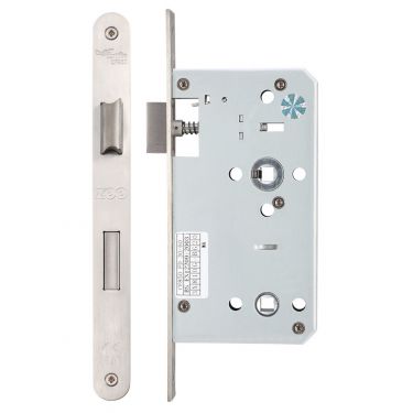 Click Here To Enlarge This Photo Of ZDL7860RSS - Zoo Hardware Din Bathroom Lock - 78mm c&sol;c - Backset 60mm &lpar;Radius&rpar; Satin Stainless Steel