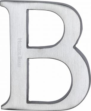 Click Here To Enlarge This Photo Of C1565 2 B-SC Heritage Brass Alphabet B Pin Fix 51mm &lpar;2"&rpar; Satin Chrome Finish