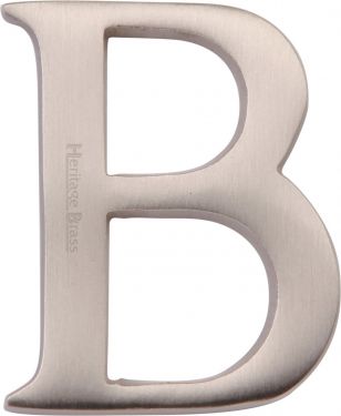 Click Here To Enlarge This Photo Of C1565 2 B-SN Heritage Brass Alphabet B Pin Fix 51mm &lpar;2"&rpar; Satin Nickel Finish