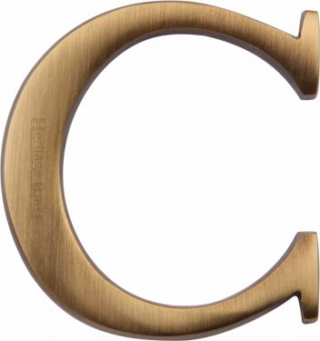 Click Here To Enlarge This Photo Of C1565 2 C-AT Heritage Brass Alphabet C Pin Fix 51mm &lpar;2"&rpar; Antique Brass Finish