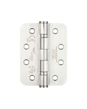 Click Here To Enlarge This Photo Of ZHSS243RS3 - Zoo Hardware Grade 13 CE Fire Rated Ball Bearing Hinges &lpar;Radius&rpar; 102 x 76 x 3mm Satin Stainless Steel &lpar;Pack of 3&rpar;