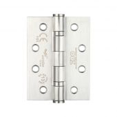 ZHSS243S - Zoo Hardware Grade 13 CE Fire Rated Ball Bearing Hinges &lpar;Square&rpar; 102 x 76 x 3mm Satin Stainless Steel