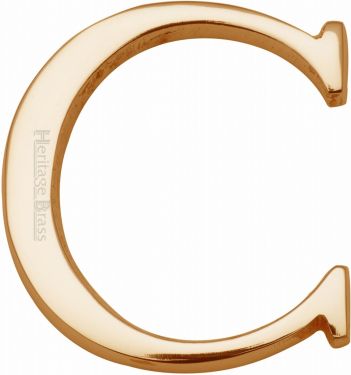 Click Here To Enlarge This Photo Of C1565 2 C-PB Heritage Brass Alphabet C Pin Fix 51mm &lpar;2"&rpar; Polished Brass Finish