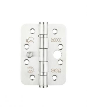 Click Here To Enlarge This Photo Of ZHSSDB243RS - Zoo Hardware Grade 13 CE Fire Rated &lpar;Dog Bolt&rpar; Ball Bearing Hinges &lpar;Radius&rpar; 102 x 76 x 3mm Satin Stainless Steel