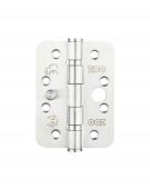 ZHSSDB243RS - Zoo Hardware Grade 13 CE Fire Rated &lpar;Dog Bolt&rpar; Ball Bearing Hinges &lpar;Radius&rpar; 102 x 76 x 3mm Satin Stainless Steel