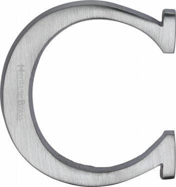 Click Here To Enlarge This Photo Of C1565 2 C-SC Heritage Brass Alphabet C Pin Fix 51mm &lpar;2"&rpar; Satin Chrome Finish