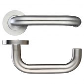 ZPS030SS - Zoo Hardware 19mm Return to Door Safety Lever on Round Rose &lpar;Grade 304&rpar; Satin Stainless Steel