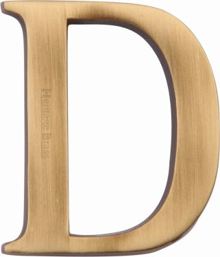 Click Here To Enlarge This Photo Of C1565 2 D-AT Heritage Brass Alphabet D Pin Fix 51mm &lpar;2"&rpar; Antique Brass Finish