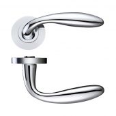 ZPZ060CP - Zoo Hardware Stanza 'Verona' Lever Handles on Round Screw on Rose - Polished Chrome &lpar;Designer Range&rpar;