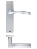 ZPZ082SC - Zoo Hardware Stanza 'Amalfi' Latch Lever Handles on Backplate &lpar;180mm x 43mm&rpar; Satin Chrome &lpar;Designer Range&rpar;