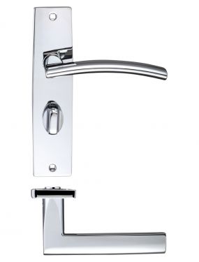 Click Here To Enlarge This Photo Of ZPZ083CP - Zoo Hardware Stanza 'Amalfi' Bathroom Lever Handles &lpar;57mm c&sol;c&rpar; on Backplate &lpar;180mm x 43mm&rpar; Polished Chrome &lpar;Designer Range&rpar;