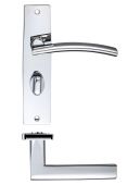 ZPZ083CP - Zoo Hardware Stanza 'Amalfi' Bathroom Lever Handles &lpar;57mm c&sol;c&rpar; on Backplate &lpar;180mm x 43mm&rpar; Polished Chrome &lpar;Designer Range&rpar;
