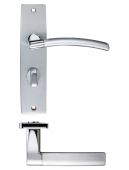 ZPZ083SCCP - Zoo Hardware Stanza 'Amalfi' Bathroom Lever Handles &lpar;57mm c&sol;c&rpar; on Backplate &lpar;180mm x 43mm&rpar; &lpar;Dual Finish&rpar; Satin&sol;Polished Chrome &lpar;Designer Range&rpar;