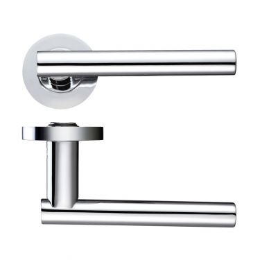 Click Here To Enlarge This Photo Of ZPZ090CP - Zoo Hardware Stanza 'Lucca' Lever Handles on Round Screw on Rose - Polished Chrome &lpar;Designer Range&rpar;