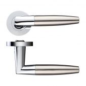ZPZ110CPSN - Zoo Hardware Stanza 'Atlanta' Lever Handles on Round Screw on Rose - Polished Chrome &lpar;Designer Range&rpar;