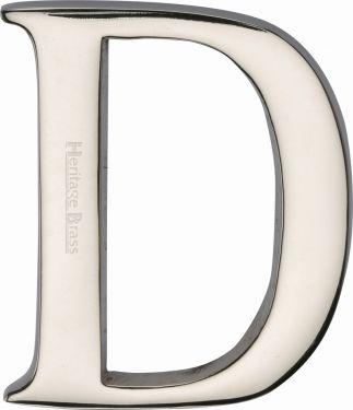 Click Here To Enlarge This Photo Of C1565 2 D-PNF Heritage Brass Alphabet D Pin Fix 51mm &lpar;2"&rpar; Polished Nickel Finish