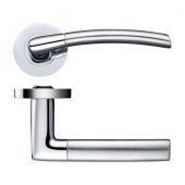 ZPZ140SCCP - Zoo Hardware Stanza 'Olympus' Lever on Round Screw on Rose &lpar;Dual Finish&rpar; Satin&sol;Polished Chrome &lpar;Designer Range&rpar;