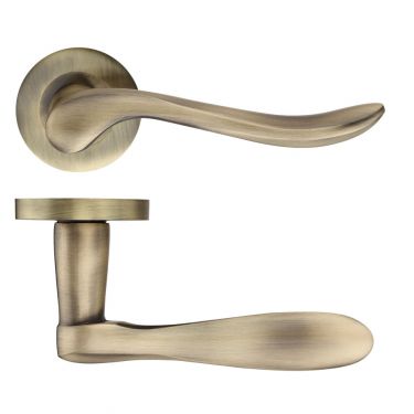 Click Here To Enlarge This Photo Of ZPZ240FB - Zoo Hardware Stanza 'Lincoln' Lever Handles on Round Screw on Rose - Florentine Bronze &lpar;Designer Range&rpar;