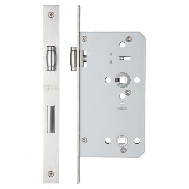Click Here To Enlarge This Photo Of ZRD7860SS - Zoo Hardware Roller Din Bathroom Lock - 78mm c&sol;c - 60mm Backset &lpar;Square&rpar; Satin Stainless Steel