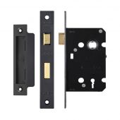 ZSC364PCB - Zoo Hardware 3 Lever Sashlock 64mm &lpar;45mm Backset&rpar; Black