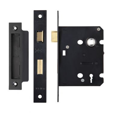 Click Here To Enlarge This Photo Of ZSC376PCB - Zoo Hardware 3 Lever Sashlock 76mm &lpar;57mm Backset&rpar; Black