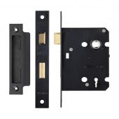 ZSC376PCB - Zoo Hardware 3 Lever Sashlock 76mm &lpar;57mm Backset&rpar; Black