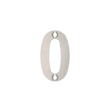 Click Here To Enlarge This Photo Of ZSN00SS - Zoo Hardware Numeral &lpar;No 0&rpar; 50mm Satin Stainless Steel