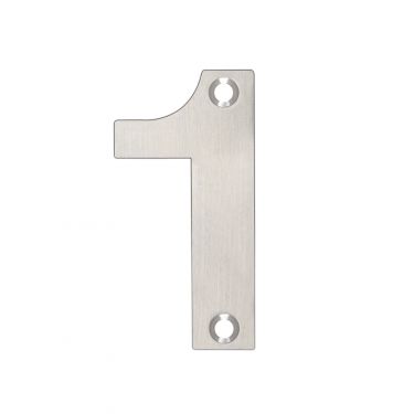 Click Here To Enlarge This Photo Of ZSN01ASS - Zoo Hardware Numeral &lpar;No 1&rpar; 75mm Satin Stainless Steel