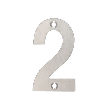 Click Here To Enlarge This Photo Of ZSN02ASS - Zoo Hardware Numeral &lpar;No 2&rpar; 75mm Satin Stainless Steel