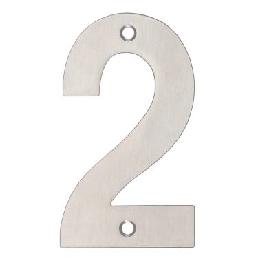 Click Here To Enlarge This Photo Of ZSN02BSS - Zoo Hardware Numeral &lpar;No 2&rpar; 102mm Satin Stainless Steel