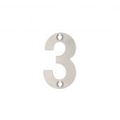 ZSN03SS - Zoo Hardware Numeral &lpar;No 3&rpar; 50mm Satin Stainless Steel