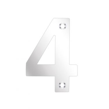 Click Here To Enlarge This Photo Of ZSN04APS - Zoo Hardware Numeral &lpar;No 4&rpar; 75mm Polished Stainless