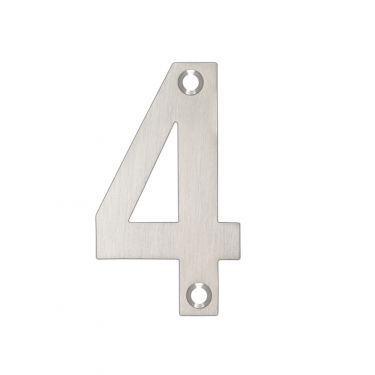 Click Here To Enlarge This Photo Of ZSN04ASS - Zoo Hardware Numeral &lpar;No 4&rpar; 75mm Satin Stainless Steel