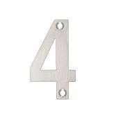 ZSN04ASS - Zoo Hardware Numeral &lpar;No 4&rpar; 75mm Satin Stainless Steel