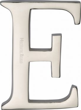 Click Here To Enlarge This Photo Of C1565 2 E-PNF Heritage Brass Alphabet E Pin Fix 51mm &lpar;2"&rpar; Polished Nickel Finish