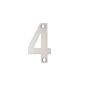 ZSN04SS - Zoo Hardware Numeral &lpar;No 4&rpar; 50mm Satin Stainless Steel